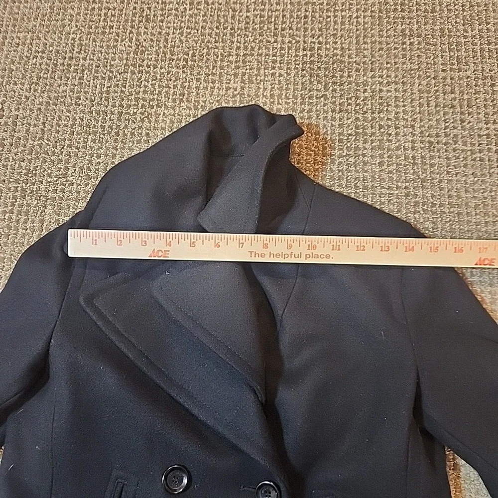 Michael Michael Kors Womens Double Breasted Pea Coat Black Wool Size‎ 4